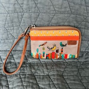 Fossil Wristlet Clutch with Cute Bird Pattern